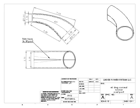 LPS 45Deg Curved Runner Oval Port