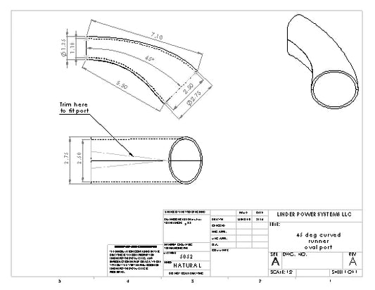 LPS 45Deg Curved Runner Oval Port
