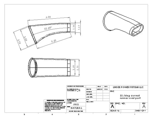 LPS 22.5Deg Curved Runner Oval Port